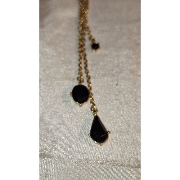 Women's Long Dangle Drop Earrings Gold Tone Chain Pierced Elegant Evening - Picture 3 of 6